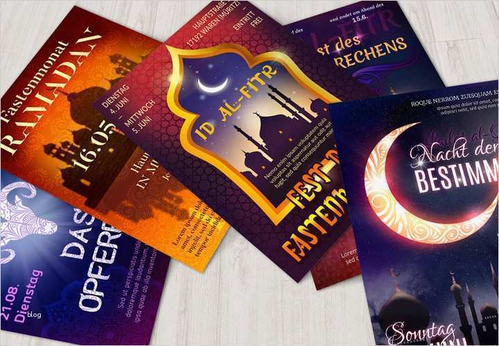 Vorlagen Für Flyer Cool islam Poster Flyer Vorlagen Für Muslimische Feste