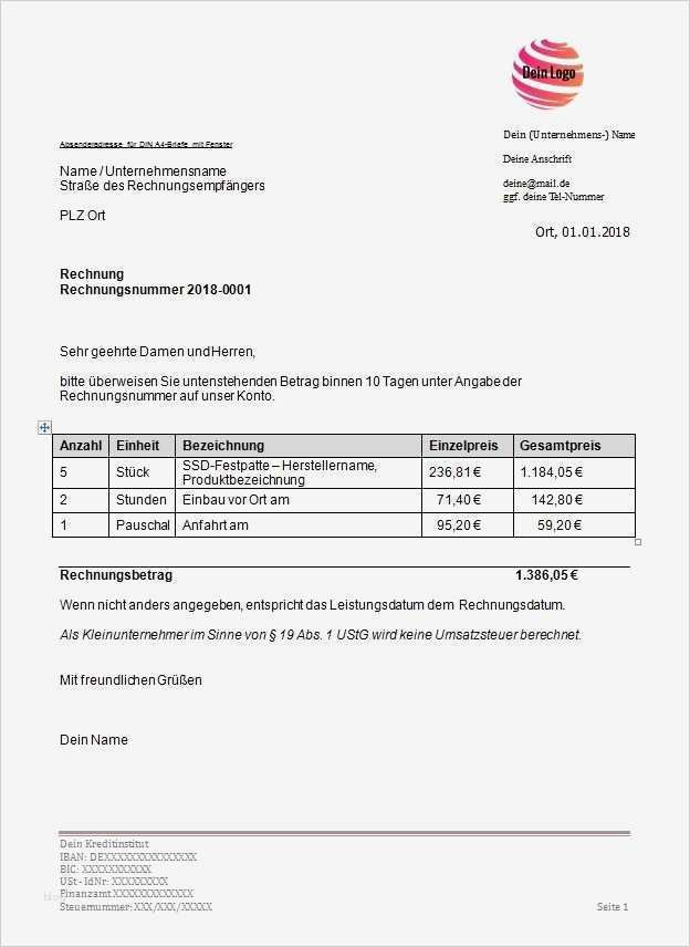 Vorlagen Für Rechnungen Kleinunternehmer Bewundernswert Selber Rechnungen Erstellen Leicht Gemacht Vorlagen