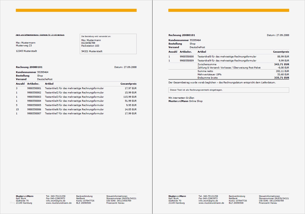 Vorlagen Für Rechnungen Kleinunternehmer Schön after forum