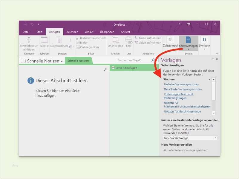 Vorlagen Onenote 2016 Luxus Enote Vorlagen Für Notiz Seiten Einfügen