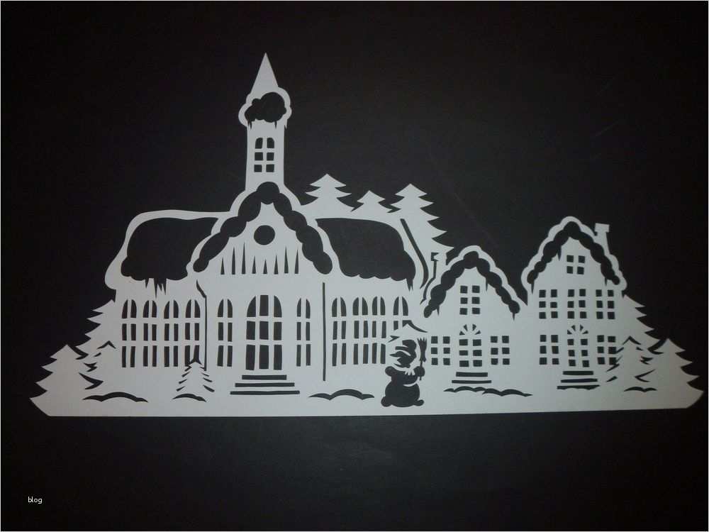 Vorlagen Scherenschnitte Kostenlos Erstaunlich Winterstadt Filigranes Fensterbild Aus tonkarton Winter