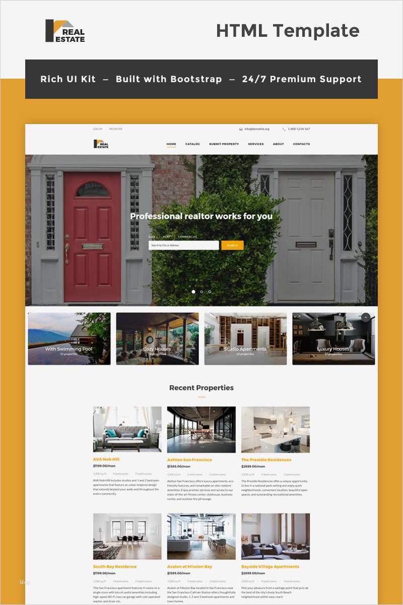 Website Vorlagen HTML Best Of Website Vorlage Für Immobilienagentur