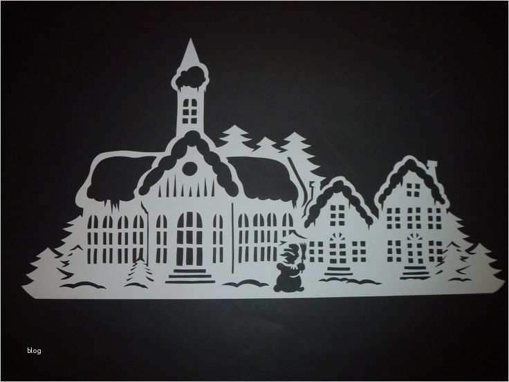 Weihnachten Basteln Vorlagen tonkarton Einzigartig Winterstadt Filigranes Fensterbild Aus tonkarton Winter