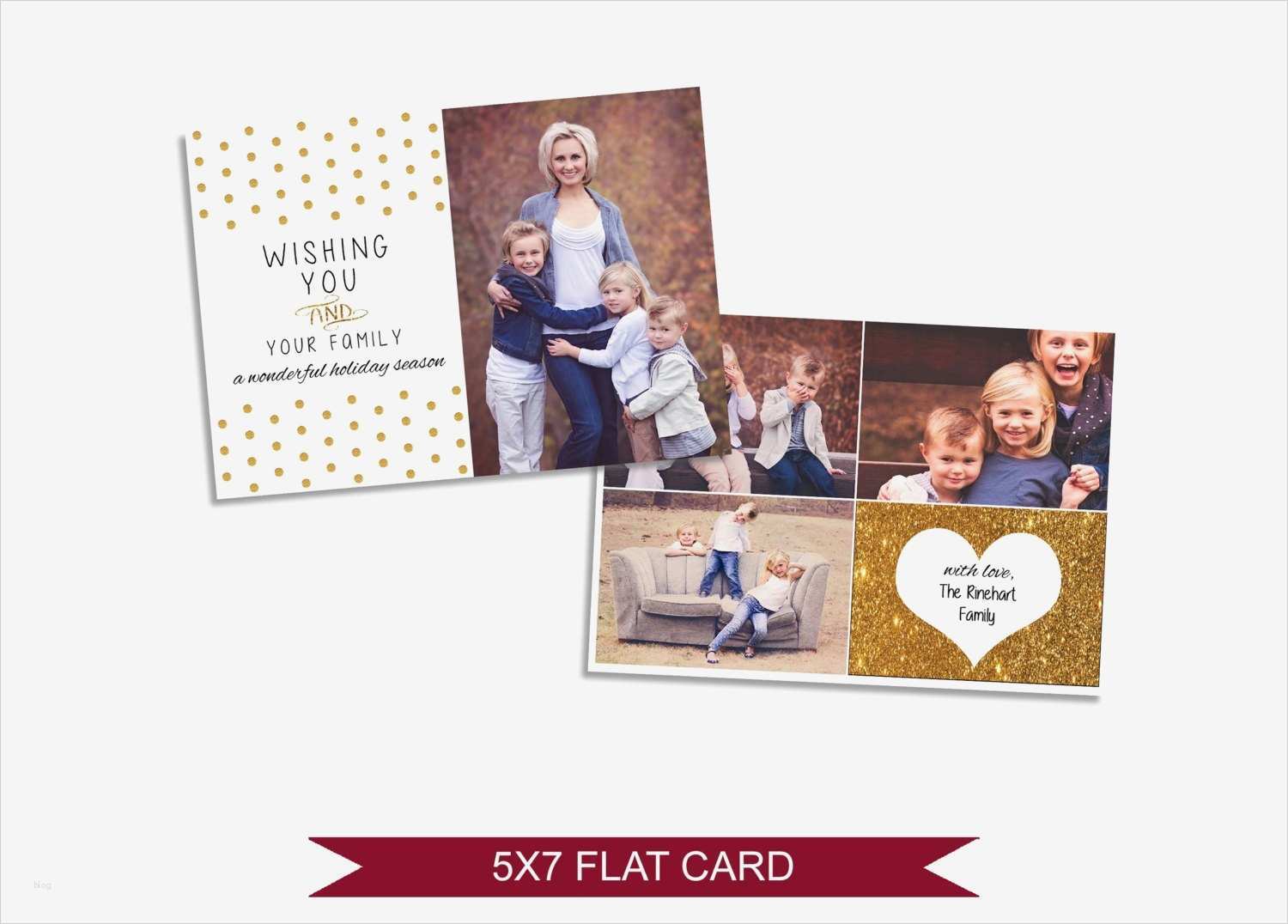 Weihnachtskarte Vorlage Photoshop Großartig Weihnachtskarte Vorlage Mit Gold Polka Dots 5 X 7 Card