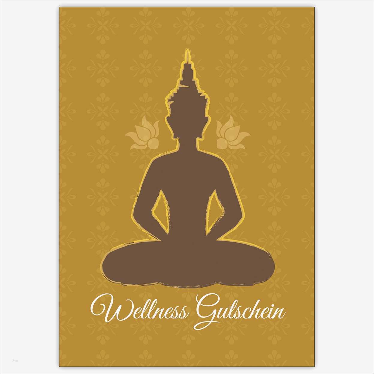 Wellness Gutschein Vorlage Text Luxus Edler Wellness Gutschein Blanko Mit Buddha Motiv