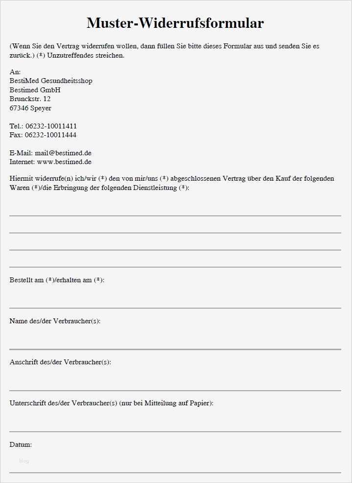 Widerruf Einzugsermächtigung Vorlage Gut Muster Widerrufsformular Bestimed Pharmadirektversand
