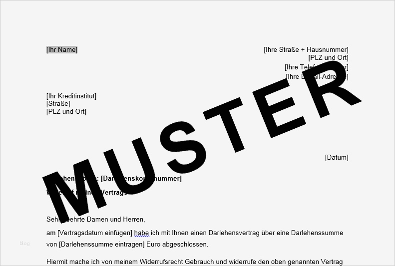 Widerruf Kreditvertrag Vorlage Best Of Widerruf Kreditvertrag Widerrufsrecht Bei Darlehen