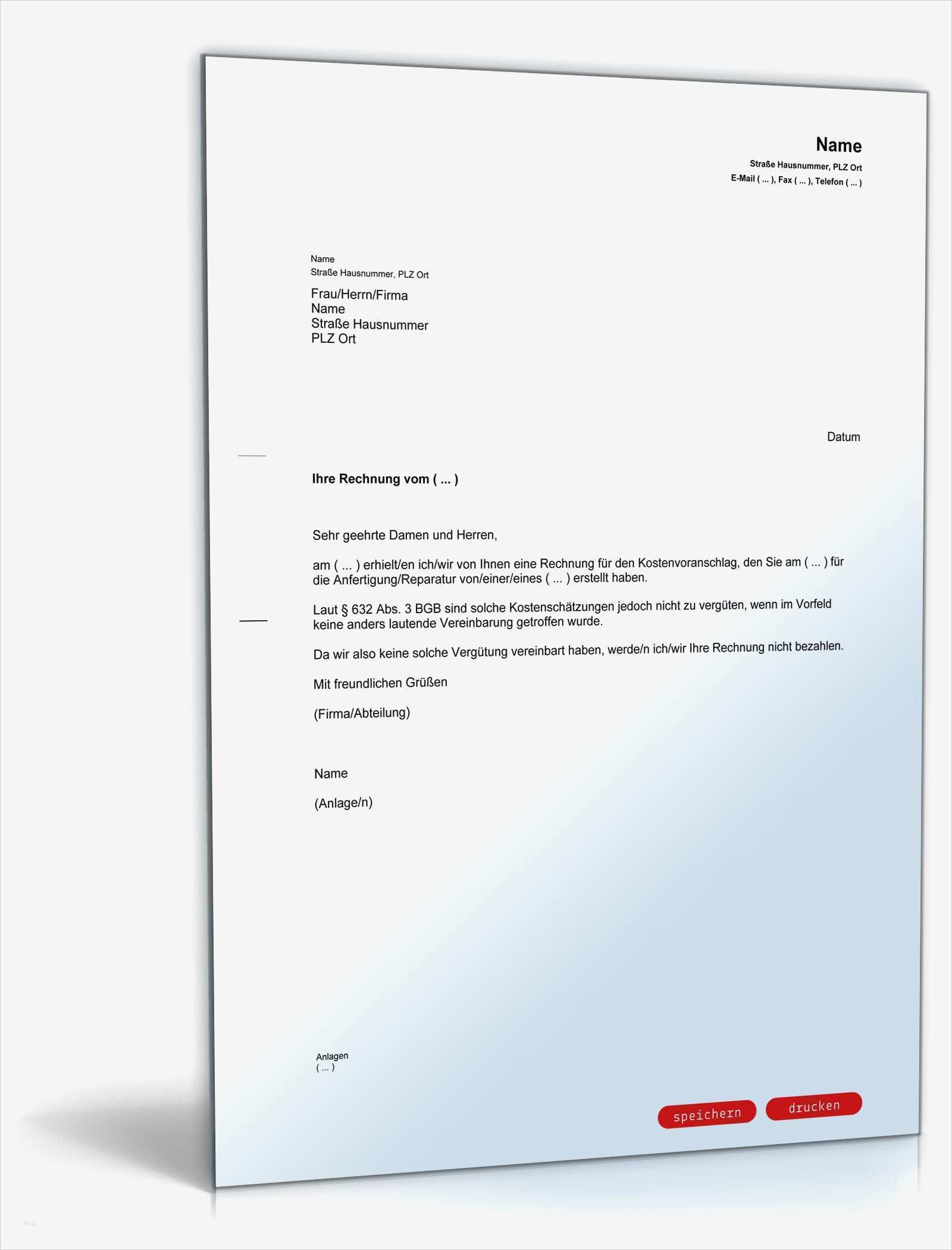 Widerspruch Versicherung Schadensregulierung Vorlage Einzigartig Zurückweisung Rechnung Kostenvoranschlag