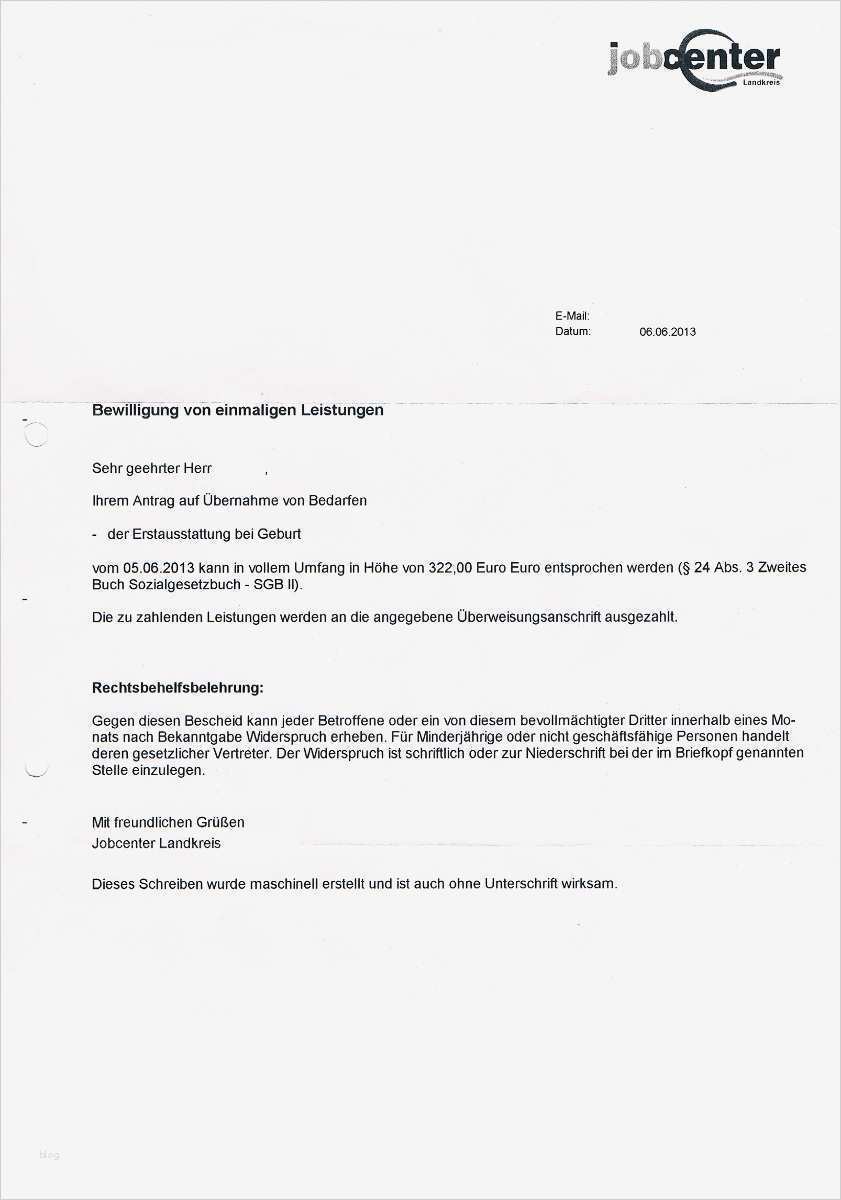Widerspruch Vorlage Jobcenter Luxus Erstausstattung Schwangerschaft [antwort Arge