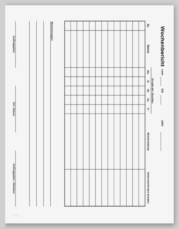 Wochenbericht Vorlage Download Einzigartig Muster Von Einem Wochenbericht