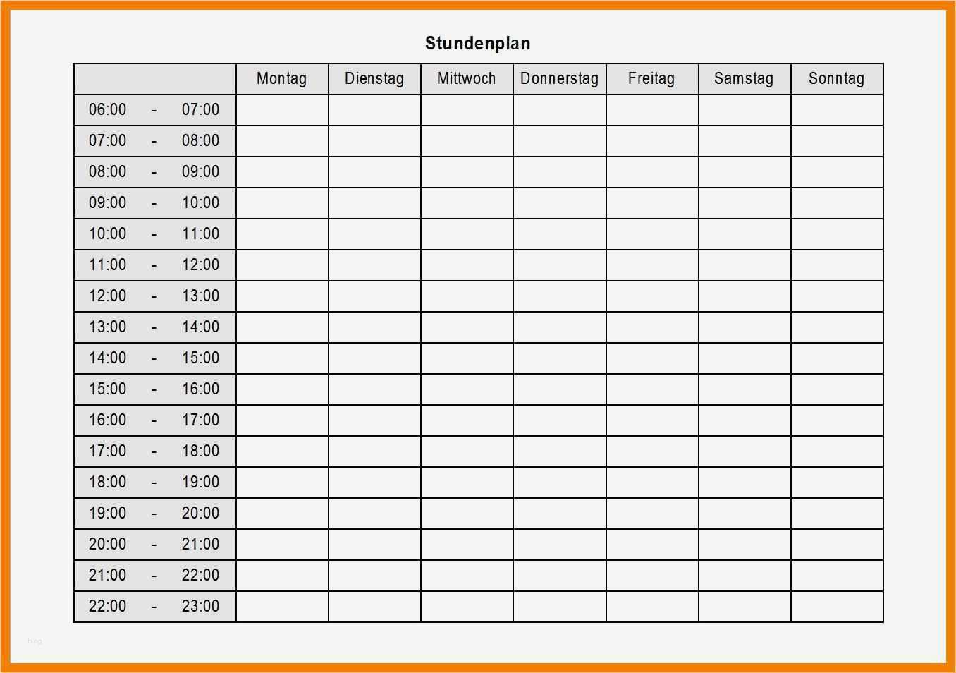 Wochenplan Essen Vorlage Kostenlos Fabelhaft Wochenplan Vorlage Stundenplan Abbild Excel format