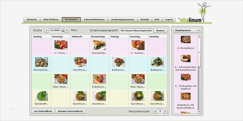 Wochenplan Essen Vorlage Kostenlos Neu Der Wochenplan Von Mein Vitalinum