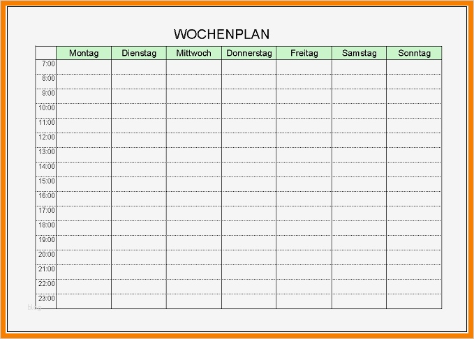 Wochenplan Schule Vorlage Erstaunlich 8 Wochenplan Word