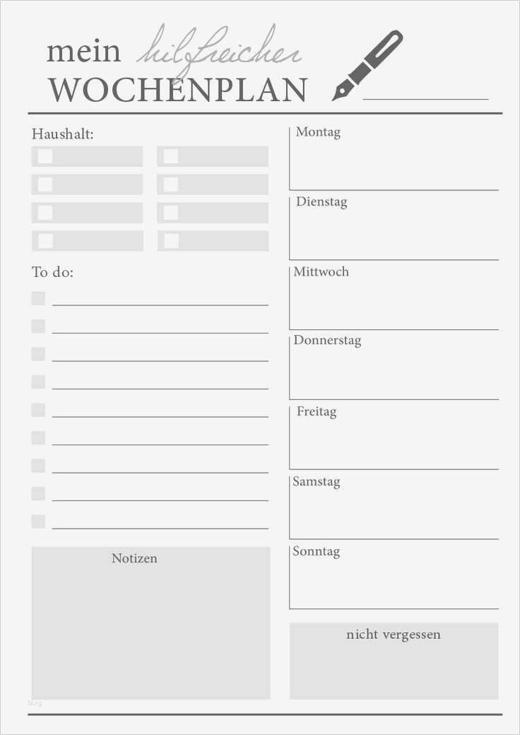 Wochenplan Schule Vorlage Fabelhaft Wochenplan Planner Printable Pinterest