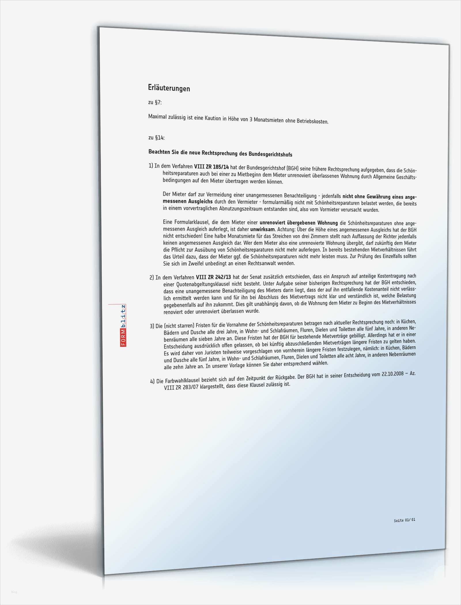 Wohnung Ablöse Vertrag Vorlage Angenehm Mietvertrag Möblierte Wohnung