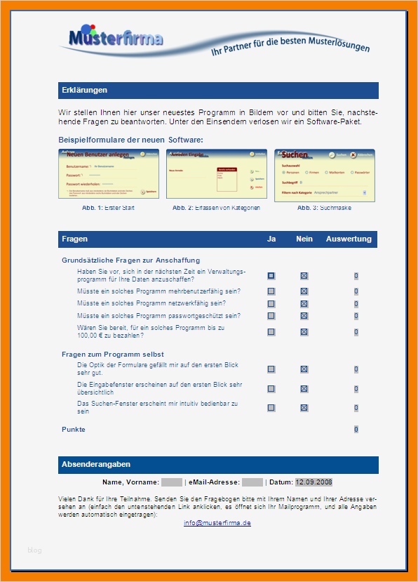 Word Fragebogen Vorlage Wunderbar 6 Fragebogen Vorlage