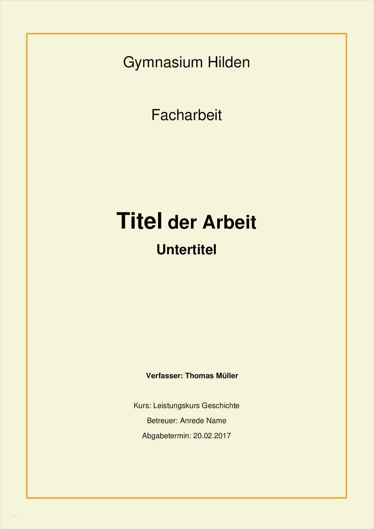 Word Vorlage Dissertation Erstaunlich Facharbeit Deckblatt Mustervorlagen Zum Herunterladen