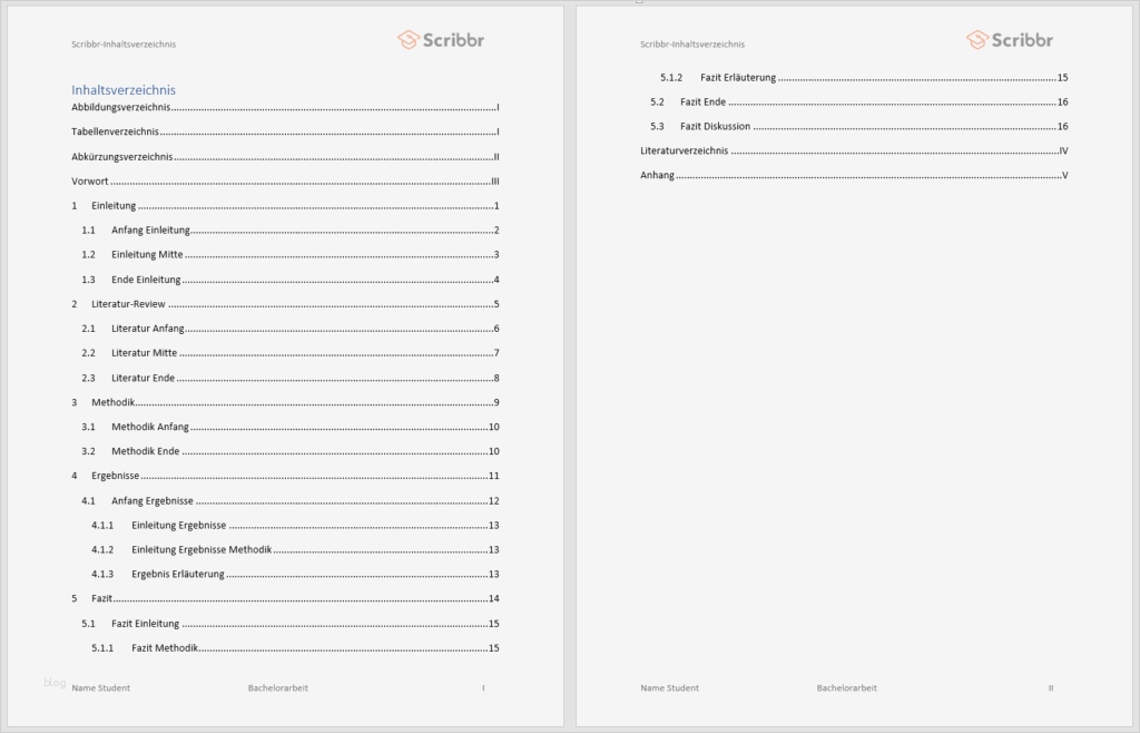 Word Vorlage Dissertation Wunderbar Das Inhaltsverzeichnis Deiner Bachelorarbeit Erstellen