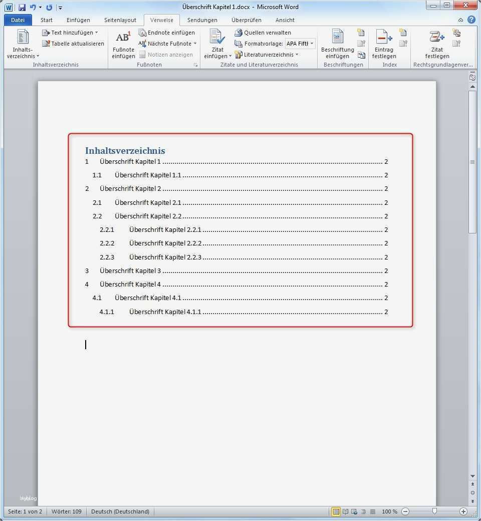 Word Vorlage Erstellen 2010 Best Of Großartig Inhaltsverzeichnis Vorlage Fotos Entry Level