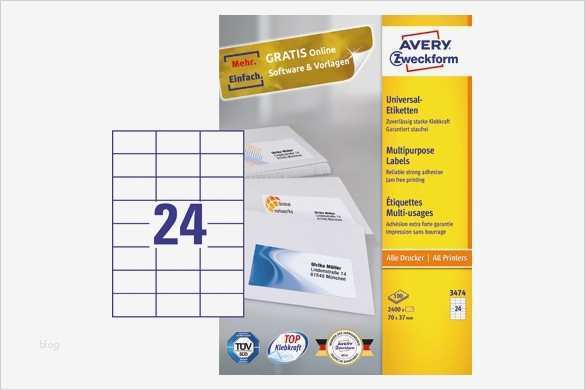 Word Vorlage Etiketten 70x37 Genial Avery Zweckform Universal Etiketten A4 Weiß 70x37mm 2 400et