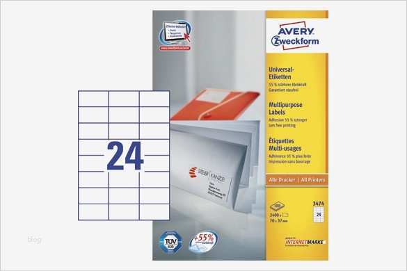 Word Vorlage Etiketten 70x37 Neu Avery Zweckform Universal Etiketten A4 Weiß 70x37mm 2 400et