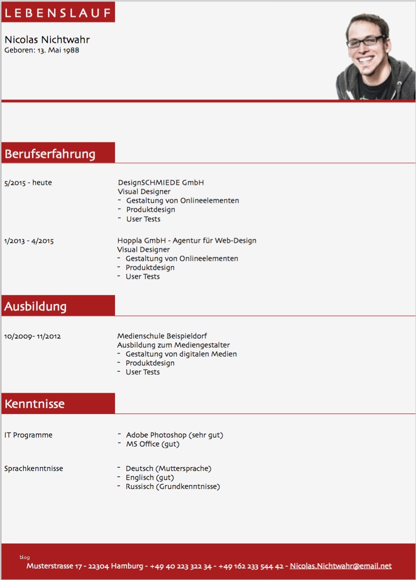Word Vorlage Lebenslauf Kostenlos Fabelhaft Lebenslauf Muster 3 Rot Kostenlos En
