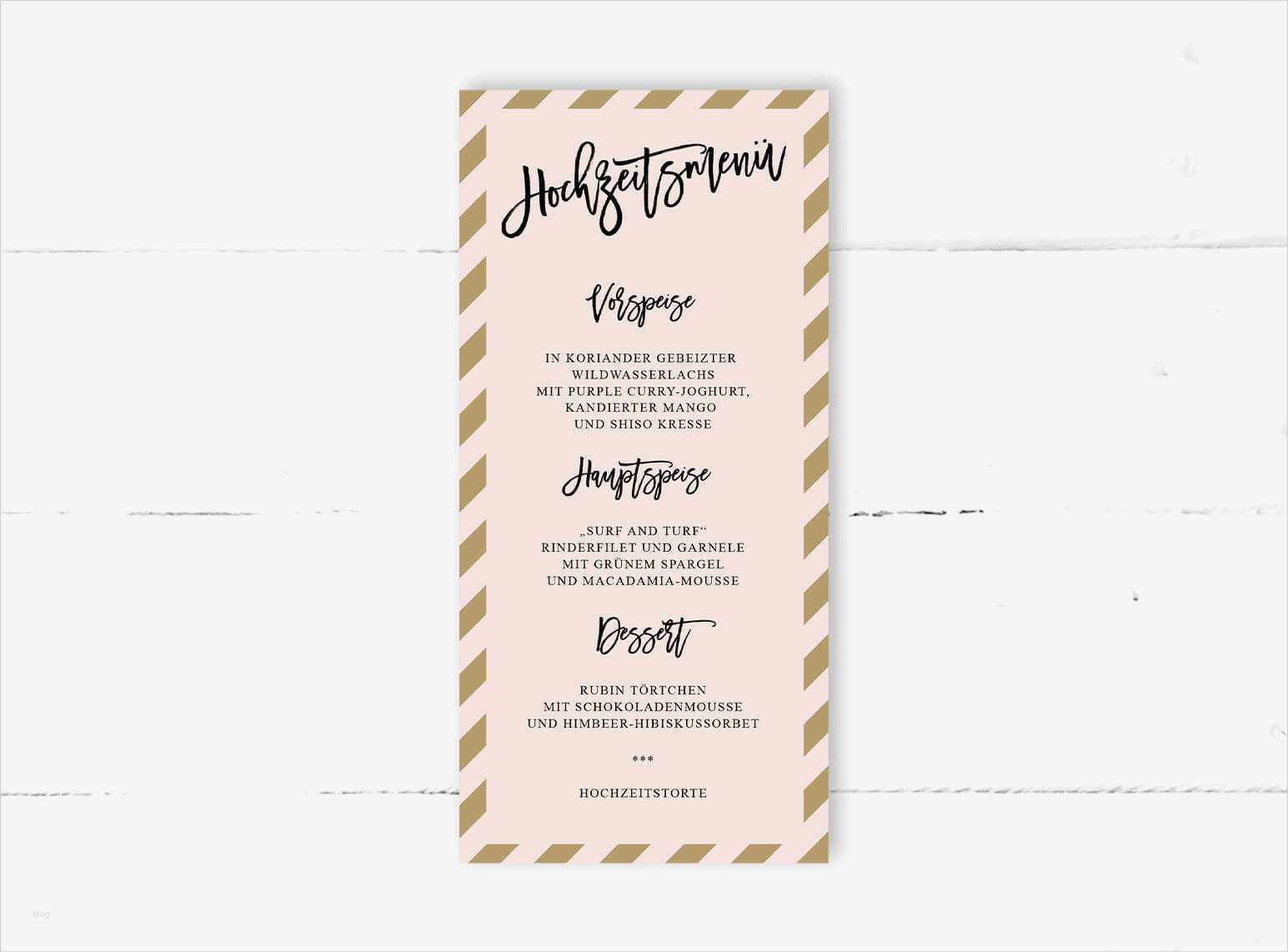 Word Vorlage Preisliste Getränke Wunderbar Goldgestreifte Menükarte Für Euer Hochzeitsmenü