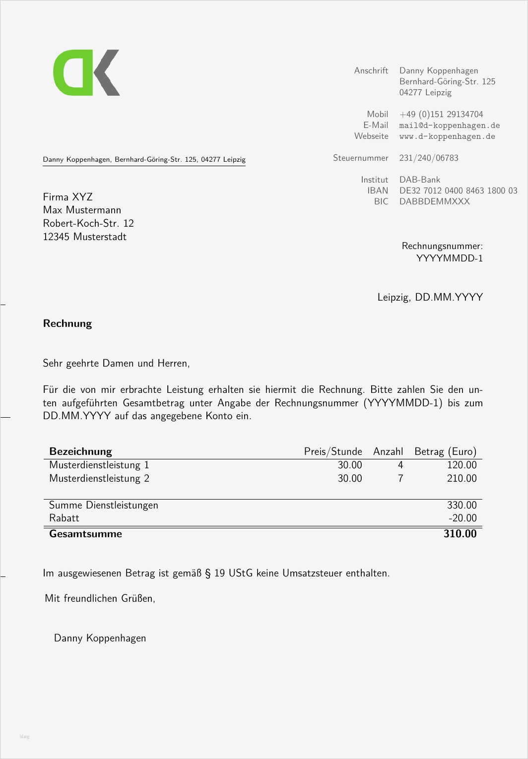 Word Vorlage Rechnung Freiberufler Bewundernswert Großartig Rechnung Tempaltes Fotos Bilder Für Das