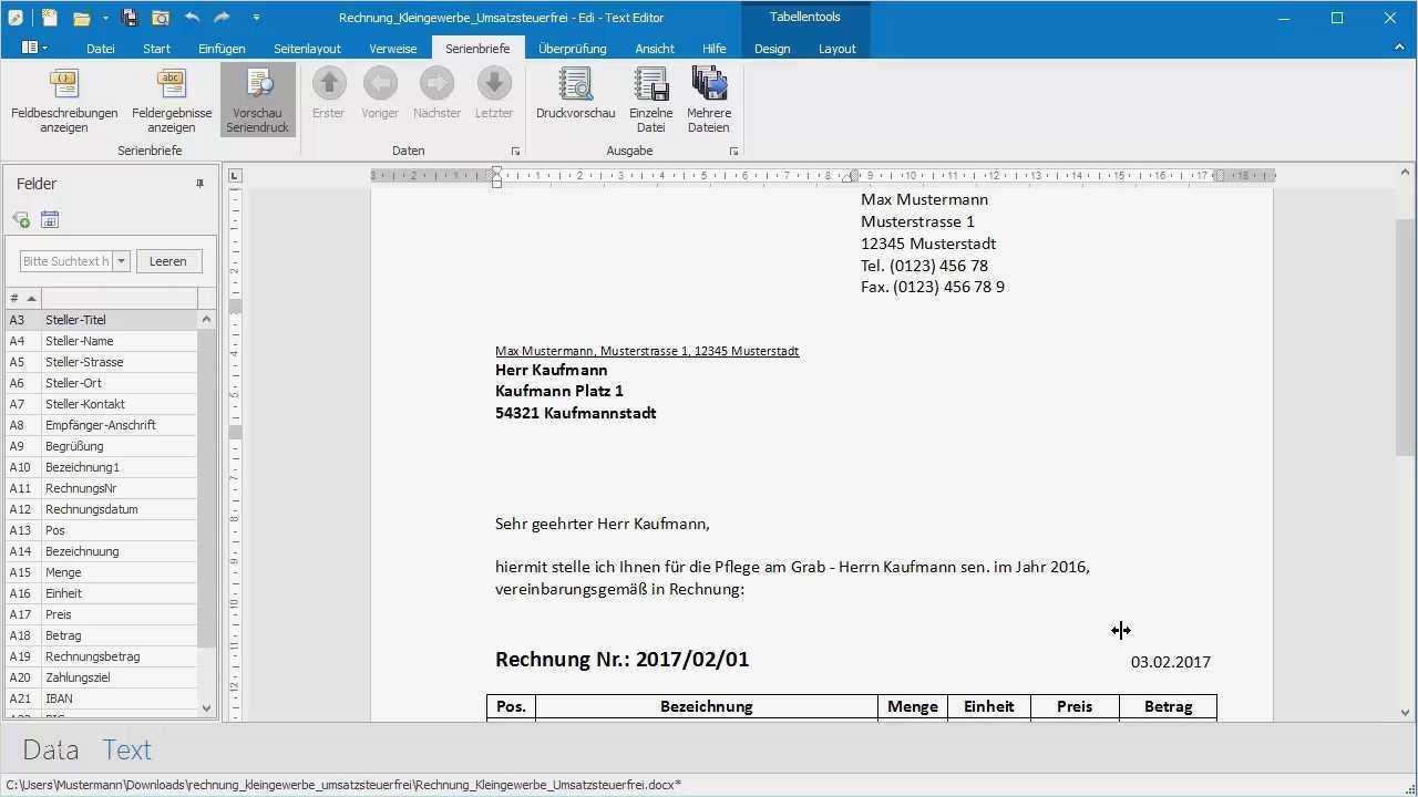 Word Vorlage Rechnung Freiberufler Einzigartig Rechnung Kleingewerbe Anhand Von Word Und Excel Vorlage
