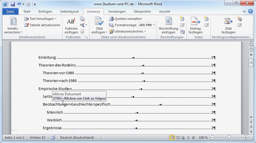 Word Vorlage Wissenschaftliche Arbeit Docx Erstaunlich Inhaltsverzeichnis Automatisch Erstellen Lassen Von Word