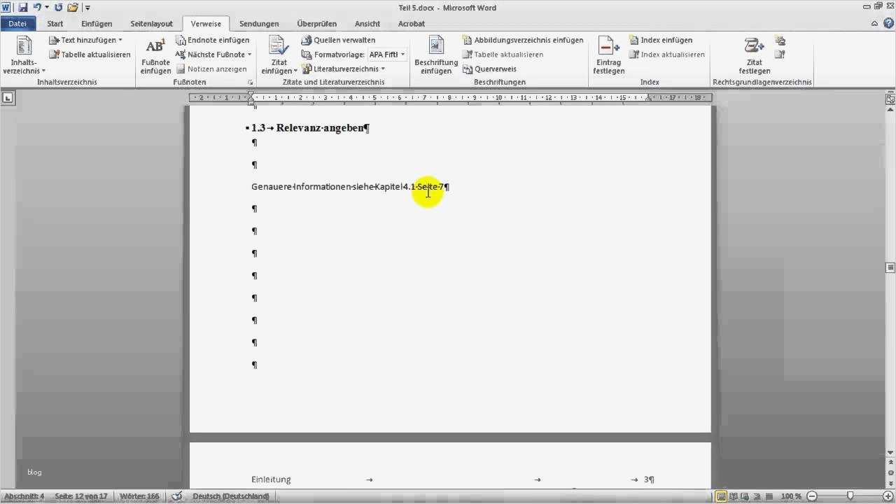 Word Vorlage Wissenschaftliche Arbeit Docx Neu Wissenschaftliche Arbeit 6 Querverweise Mit Word 2010