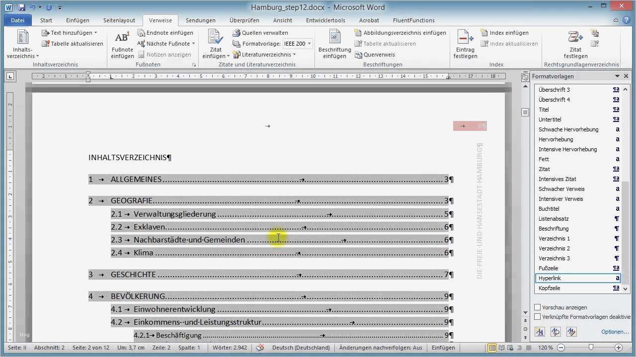 Word Vorlage Wissenschaftliche Arbeit Docx Wunderbar Umfangreiche Dokumente In Word Teil 12 Inhaltsverzeichnis