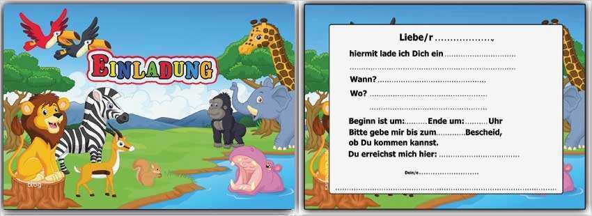 Zoo Gutschein Vorlage Kostenlos Wunderbar Einladungskarten Zum Geburtstag