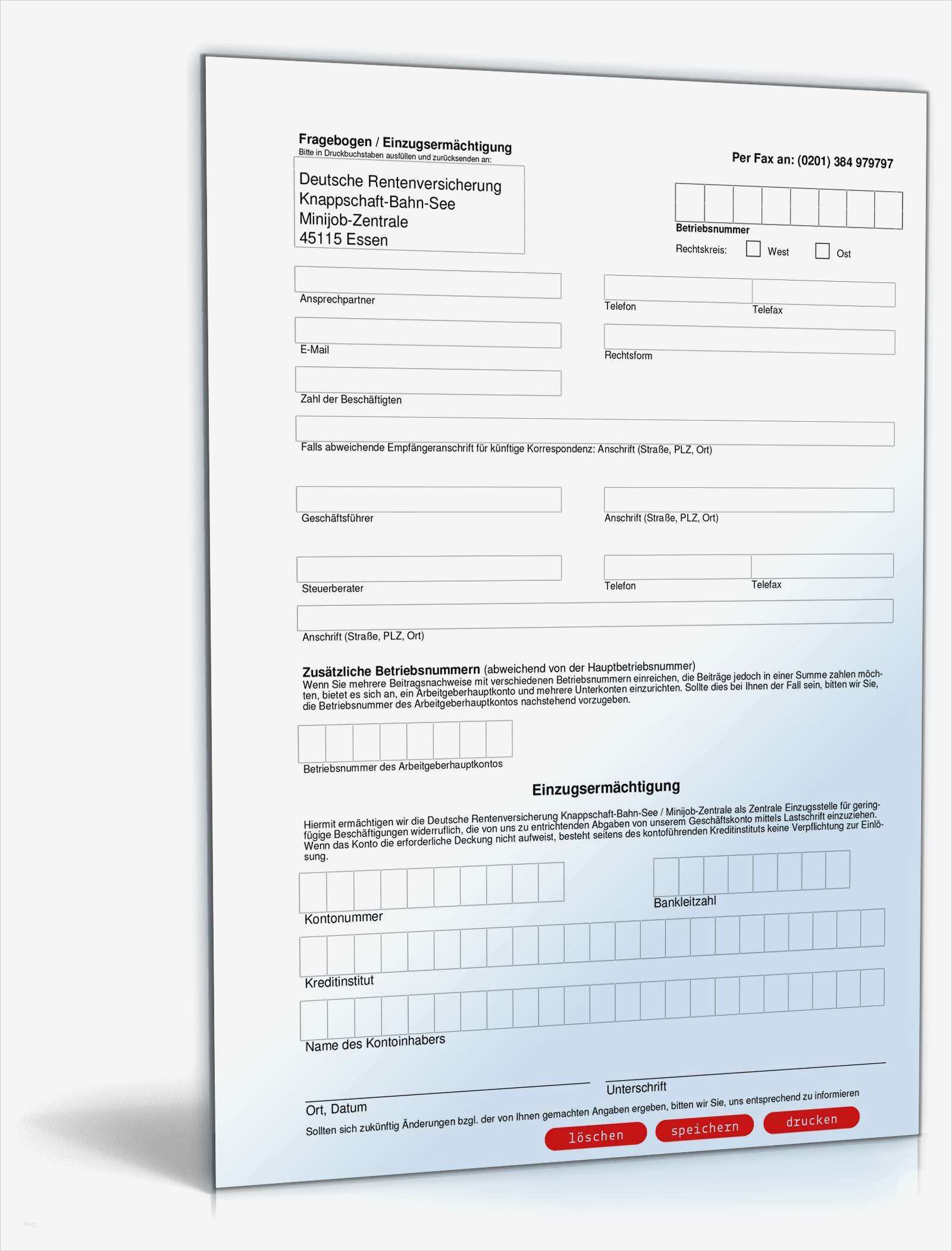 Zweckform 3666 Vorlage Word Download Hübsch Einzugsermächtigung Der Knappschaft Bahn See