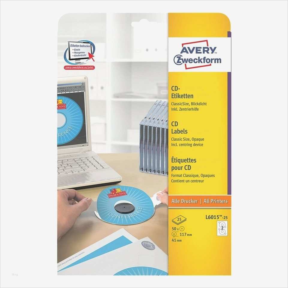 Zweckform Cd Etiketten Vorlage Bewundernswert Avery Zweckform 50er Pack Cd Dvd Label L6015 25