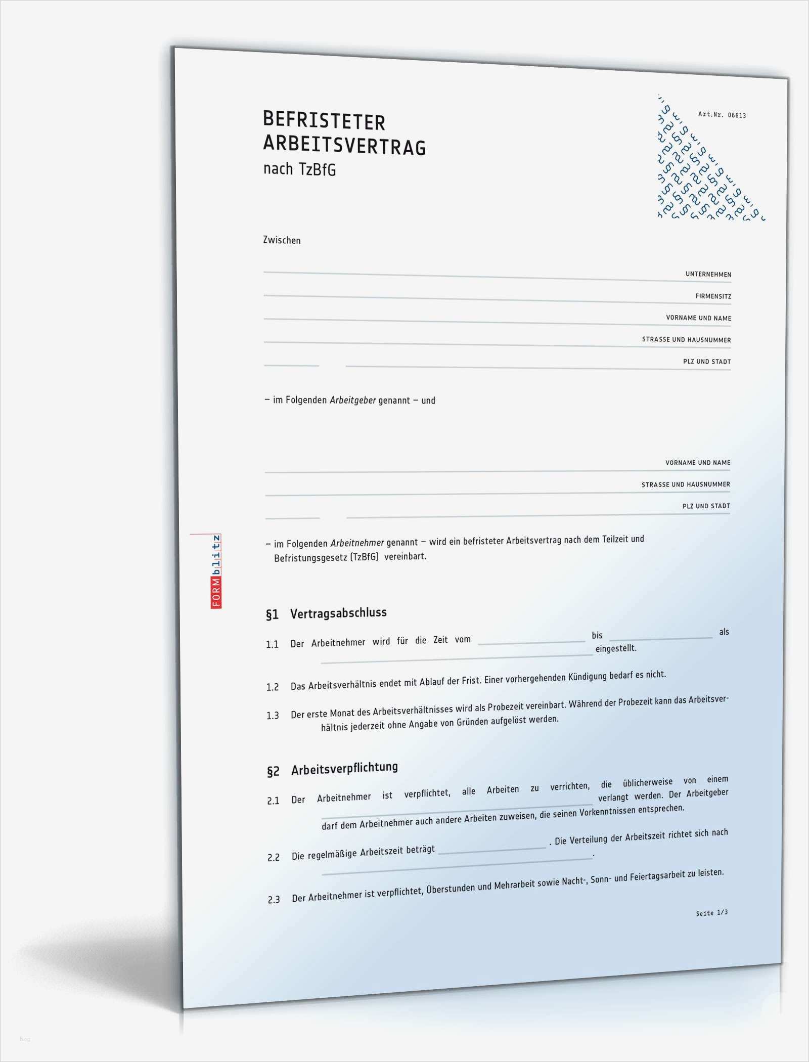 Zwischenmietvertrag Befristet Vorlage Hübsch Befristeter Arbeitsvertrag Muster Vorlage Zum Download