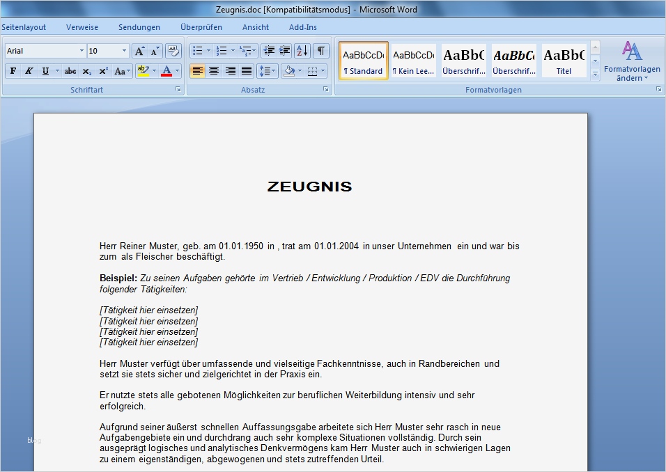 Zwischenzeugnis Vorlage Word Großartig Großzügig Vorlage Für Das Zeugnis Galerie