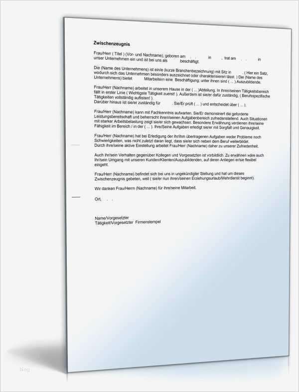 Zwischenzeugnis Vorlage Word Neu Zwischenzeugnis Note Vier Bzw "ausreichend"