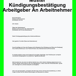 Bestätigung Kündigung Arbeitsvertrag rechtlich sicher und einfach erklärt 47 muster kundigungsbestatigung arbeitgeber an arbeitnehmer pdf